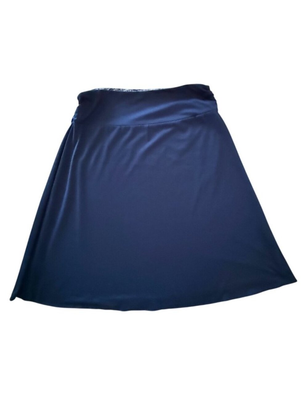 Reversible Skirt Sz L Navy White Medallion Print A Line Knee Length - Picture 2 of 11